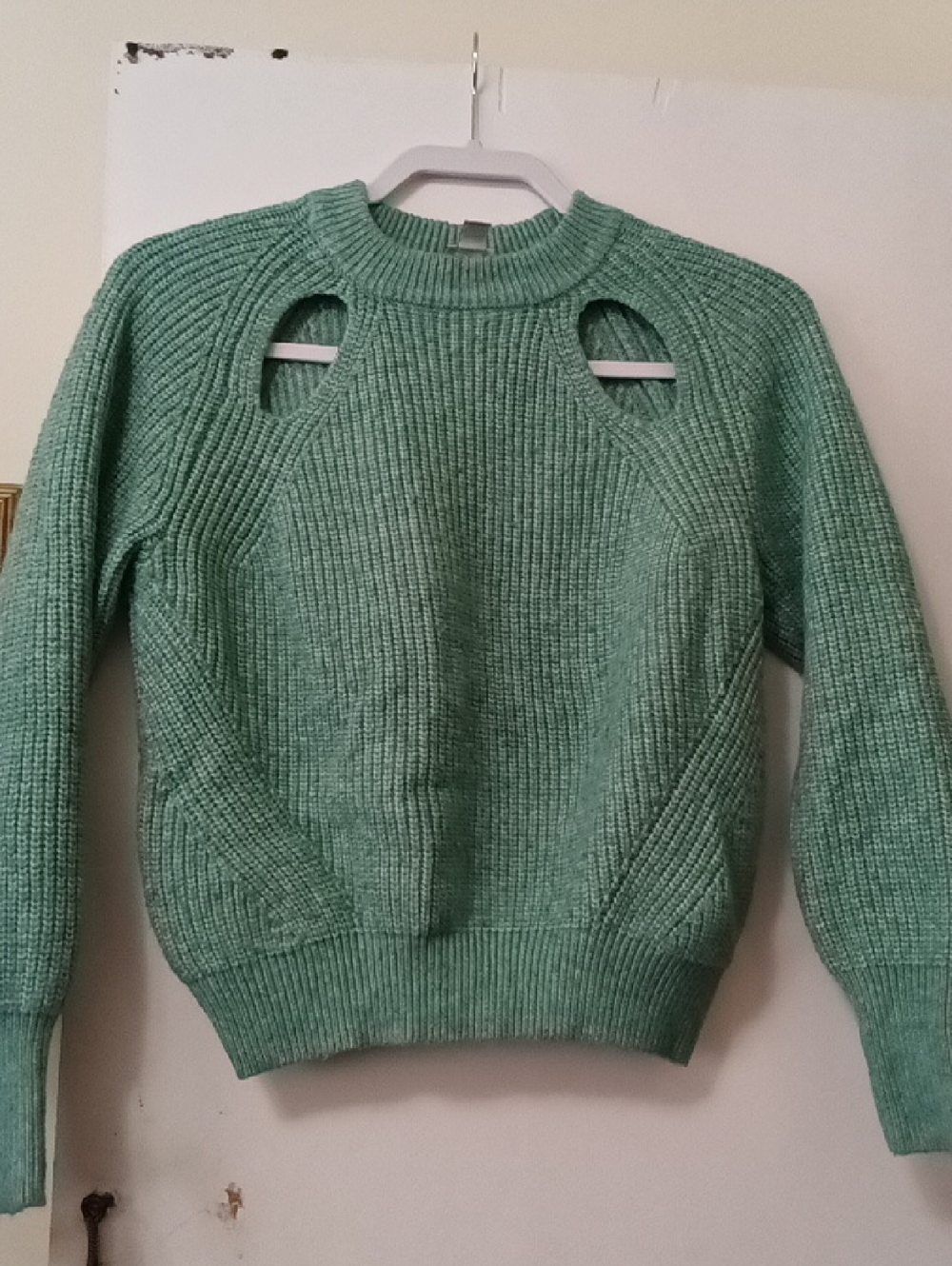 WORTHINGTON Mint Green Women's Cutout Rib-Knit Sweater